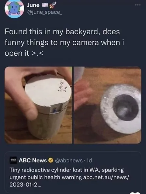 Radioactive Cylinder in the Backyard