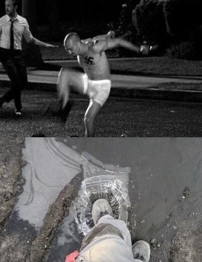 Неудачное приземление в лужу