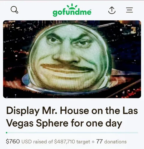 Display Mr. House on the Las Vegas Sphere