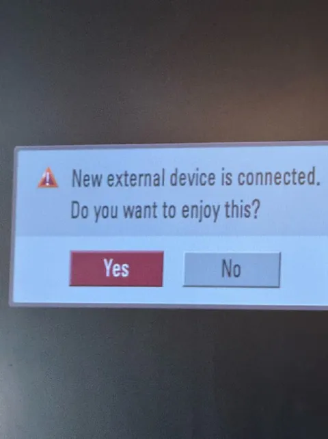 New External Device Connected