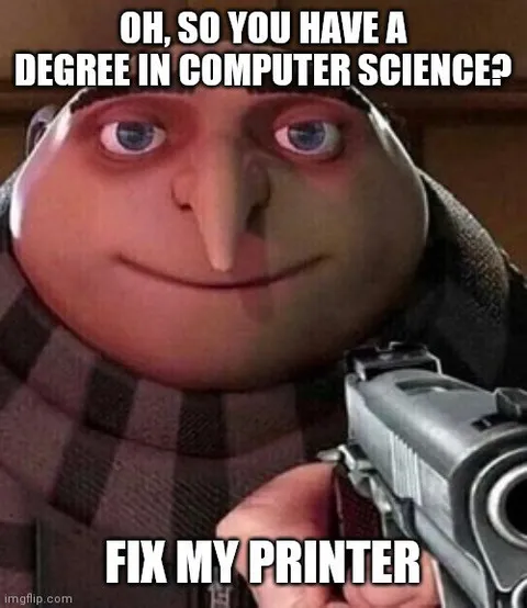 Computer Science Degree Printer Joke