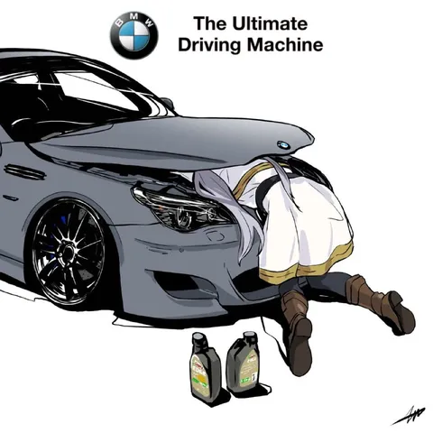 Anime Girl Repairs BMW
