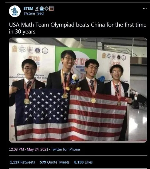 USA Math Team Beats China