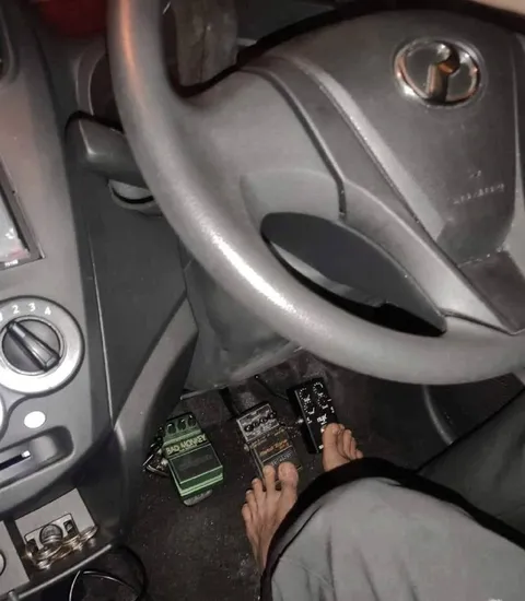 Guitar Pedals in a Car