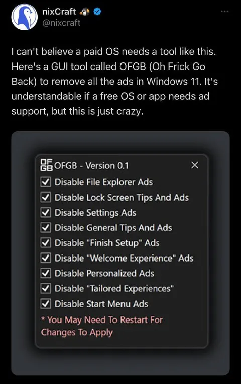 Paid OS Needs Ad Remover