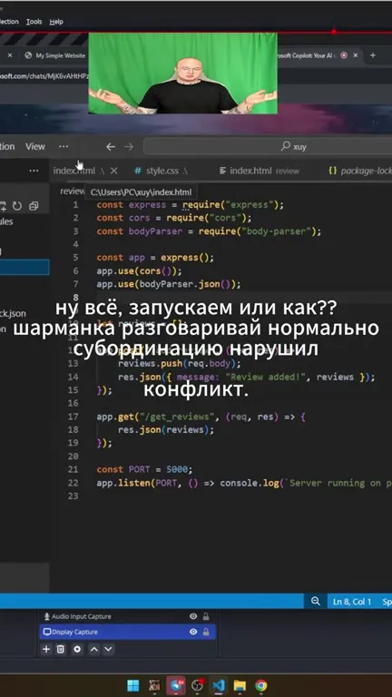 Запускаем сервер или как?