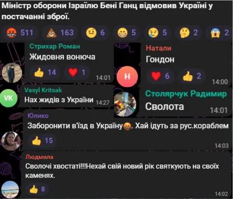 Чат про відмову Ізраїлю Україні