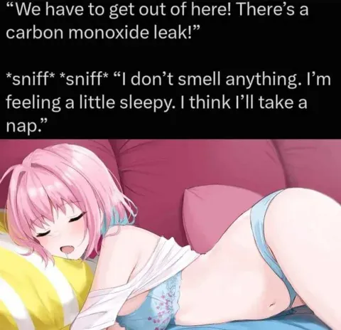 Carbon Monoxide Sleepy Anime Girl