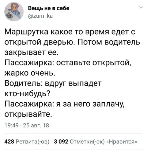 Открытая дверь в маршрутке