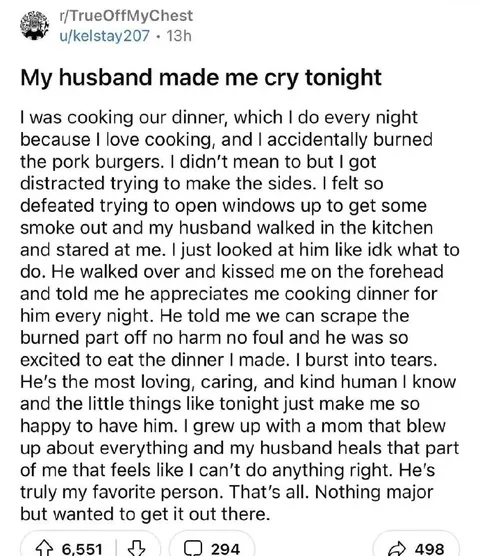 My Husband Made Me Cry Tonight
