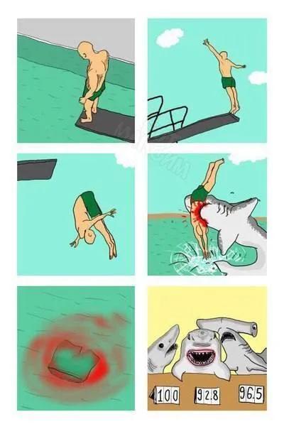 Прыжок в воду с акулой