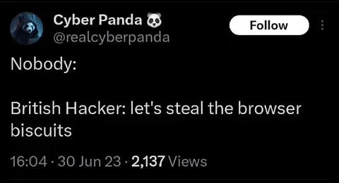 British Hacker Steals Browser Biscuits