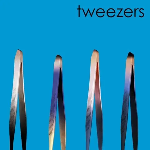 Four Tweezers on Blue