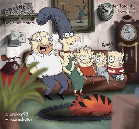 The Simpsons Soviet Cartoon Family
