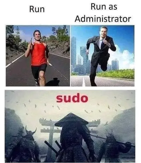 Run as Administrator sudo