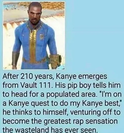 Kanye Emerges from Vault 111