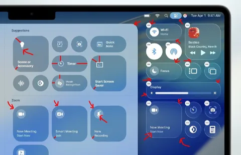 iPad Control Center Red Arrows
