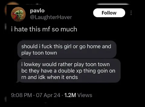Choosing Toon Town Over Sex