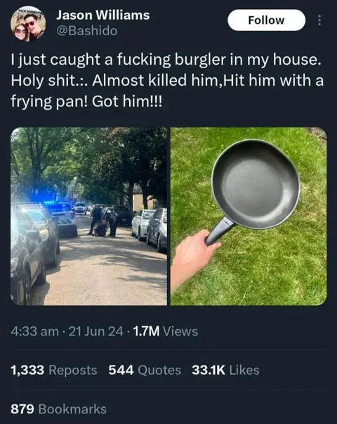 Caught a Burglar with a Frying Pan