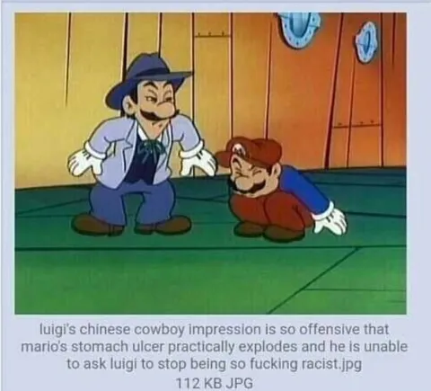 Luigi's Offensive Cowboy Impression
