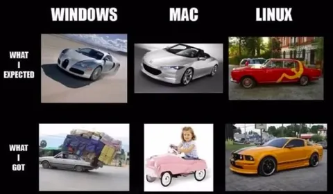Windows Mac Linux Expectations vs Reality