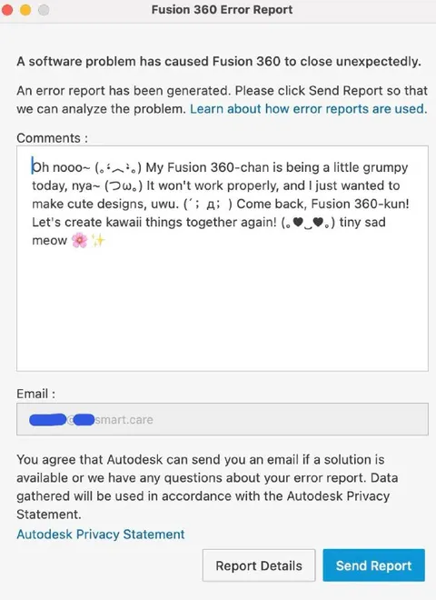 Fusion 360 Chan Error Report