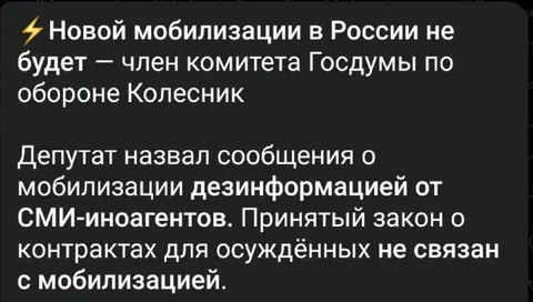 Новой мобилизации в России не будет