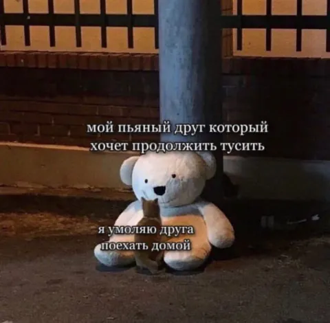 Пьяный друг хочет тусить