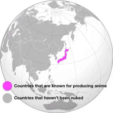 Anime Countries Map Joke
