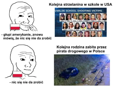 Wojak o strzelaninach i piratach drogowych
