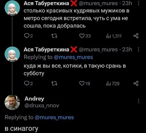 Кудрявые мужики в метро