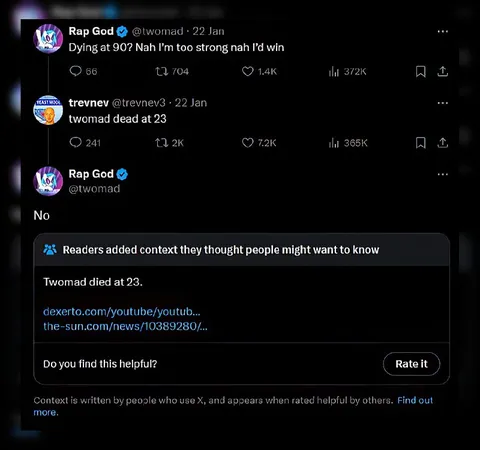 Twomad Corrects His Death Age