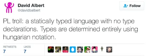 Statically Typed Language Troll