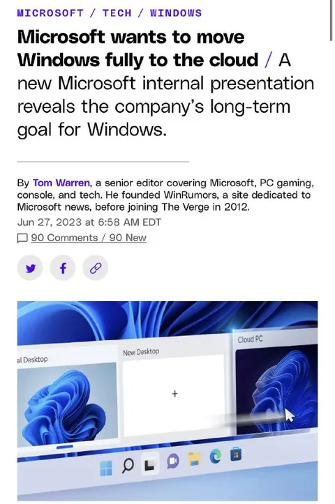 Windows Moves Fully to the Cloud