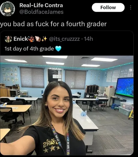 Fourth Grade Teacher Selfie