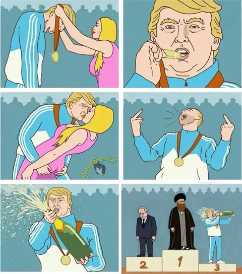 Трамп празднует победу на пьедестале