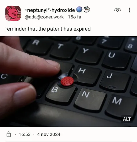 The TrackPoint Patent Has Expired
