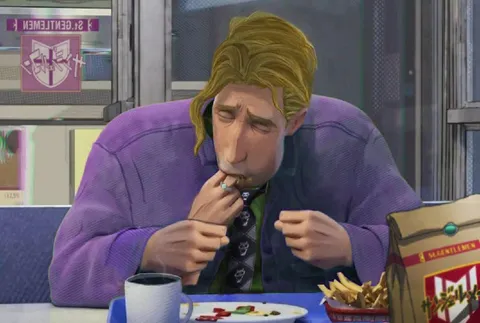 Man Secretly Eating Fries