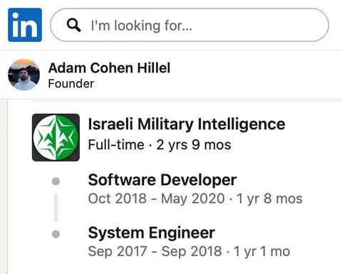 Israeli Military Intelligence Resume