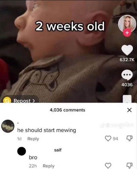 Two Weeks Old Mewing Baby