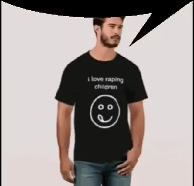 Man Wearing a Disturbing Shirt