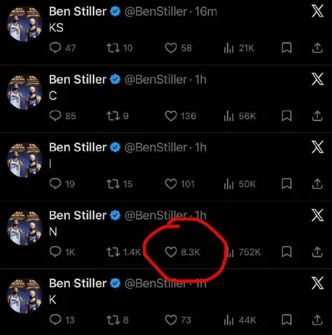 Ben Stiller Random Letters