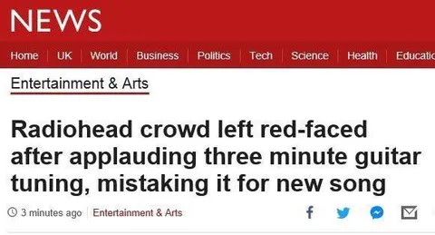 Radiohead Guitar Tuning Crowd