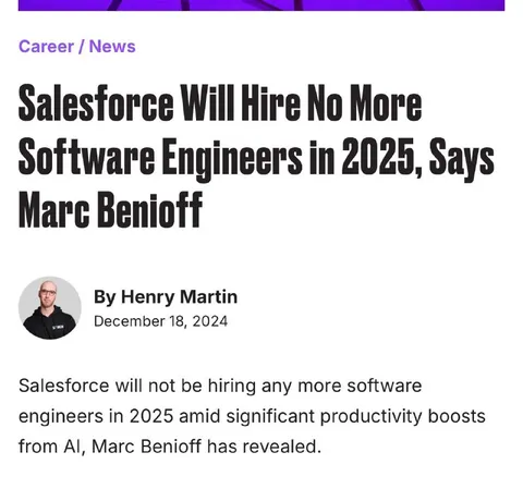 Salesforce Stops Hiring Software Engineers