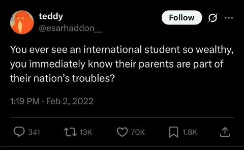 Wealthy International Student