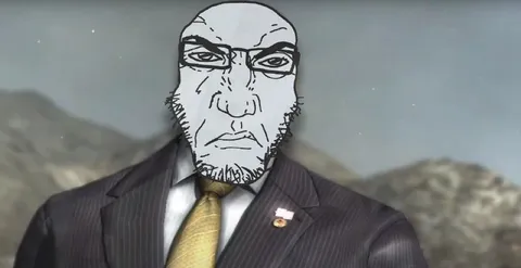 Суровый мужчина на фоне гор