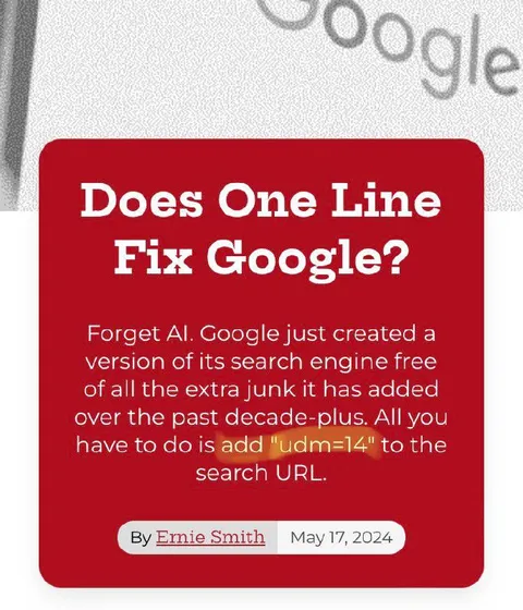 Does One Line Fix Google?