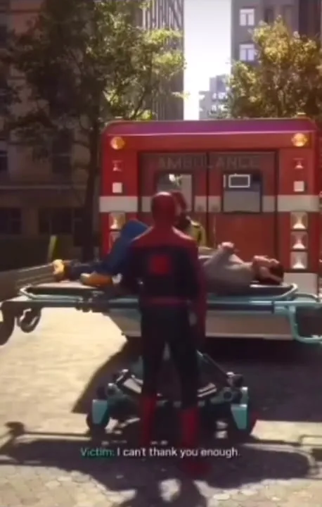 Spider-Man Takes Ambulance Ride