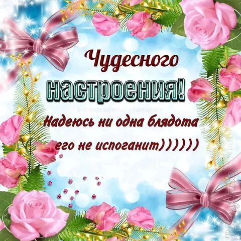Чудесного настроения без блядей
