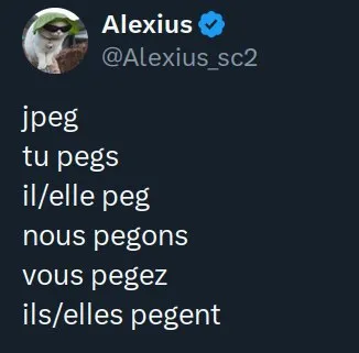 La conjugaison de jpeg